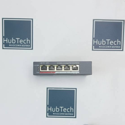 4-канальный неуправляемый POE коммутатор Hikvision DS-3E0106P-E/M