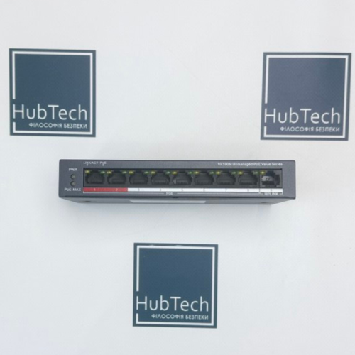 Комутатор 9 портів некерований Hikvision DS-3E0109P-E/M(C) POE