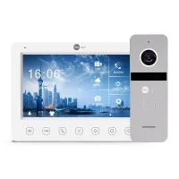 Комплект відеодомофона Neolight NeoKIT HD Pro WF Silver: відеодомофон 7" з Wi-Fi з детектором руху і 2 Мп відеопанель
