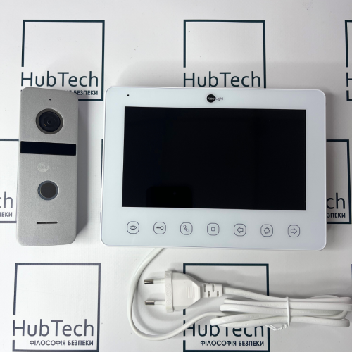 Комплект відеодомофона Neolight NeoKIT HD Pro WF Silver: відеодомофон 7" з Wi-Fi з детектором руху і 2 Мп відеопанель