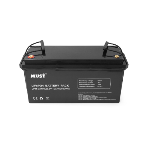 Акумуляторна батарея Must LiFePO4 LP15-24100 25.6V 100Ah, 2,56kWh, BMS50A@4S, 6000 cycles, 522x240x218, 23kg