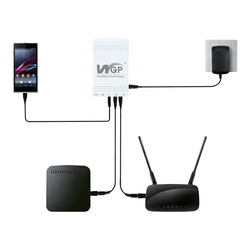 Джерело безперебійного живлення Mini UPS WGP UPS103A 10400mAh 5V/12V/12V, Li-ion 4*2.6Ah, для роутера і медіаконвертера