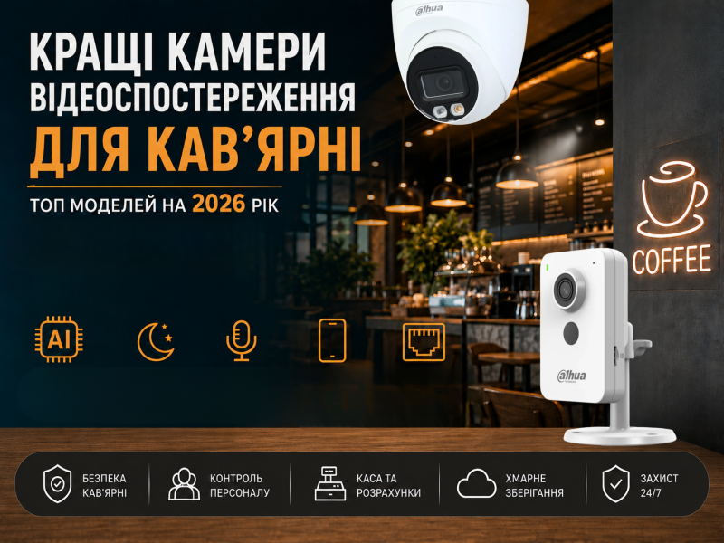 Кращі камери відеоспостереження для кав’ярні - топ моделей на 2026 рік