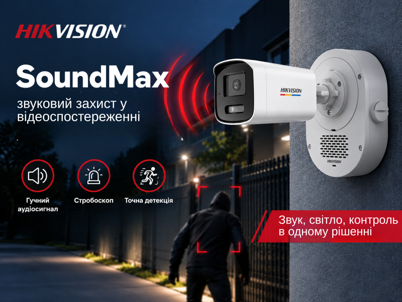 SoundMax від Hikvision: технологія звукового захисту у системах відеоспостереження