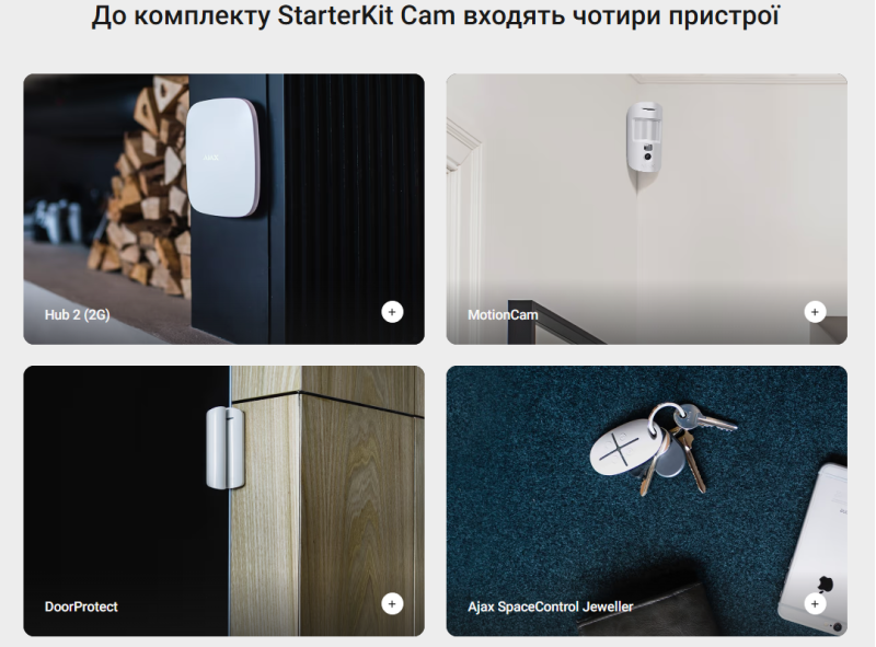 Комплект охоронної сигналізації Ajax StarterKit Cam HDR UA black