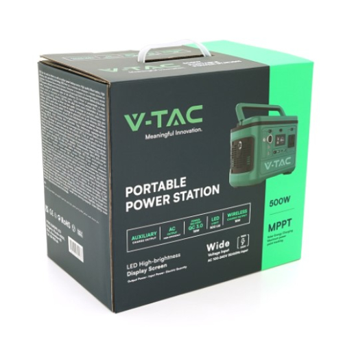 Портативне джерело живлення V-TAC VT-606, 500W, (26.2Ah /21.6V 568Wh)(275x170x200) 5.4kg
