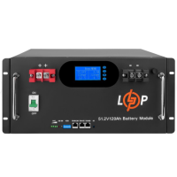 Акумулятор LP LiFePO4 51,2V - 120 Ah 6000Wh (Smart BMS 100A) с LCD RM AB RS485/CAN