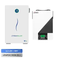 Комплект резервного питания 6.2kW 14.336kWh: автономный инвертор Sako SUNON IV 6.2KW/48V и аккумуляторная батарея 51.2V 280Ah Lithium Valley W15-5A