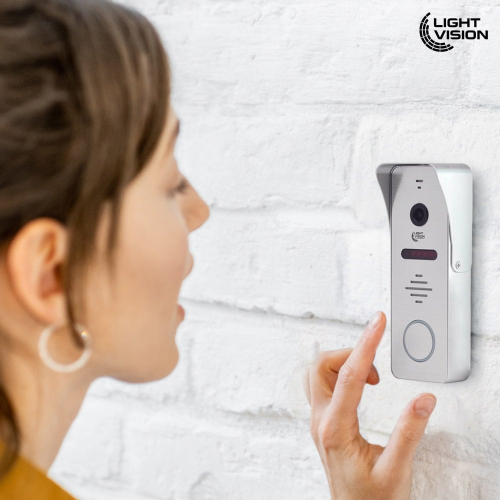 Комплект відеодомофона Light Vision: домофон 7" AMSTERDAM FHD White та відеопанель RIO FHD Silver