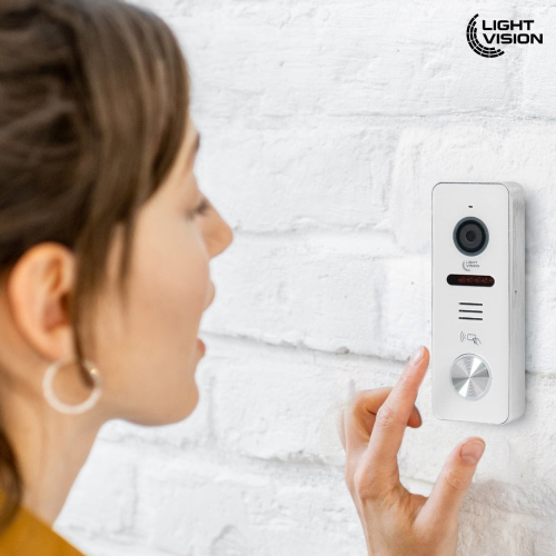 Комплект відеодомофона Light Vision: відеодомофон 7" AMSTERDAM FHD Grey та відеопанель 2Mp White