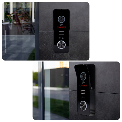 Комплект відеодомофона Light Vision: домофон 7" AMSTERDAM FHD Grey та відеопанель RIO FHD Black