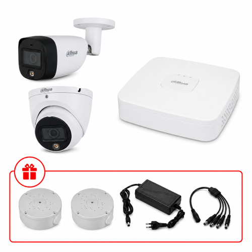 Комплект HD-CVI відеоспостереження Dahua 2МП KIT-DH0102 з мікрофоном