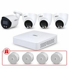 Комплект IP відеоспостереження Dahua WizSense 4МП KIT-DH0185 з мікрофоном