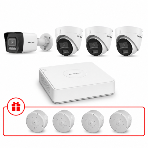 Комплект IP відеоспостереження Hikvision Smart Hybrid Light 2МП KIT-DS0213 з мікрофоном