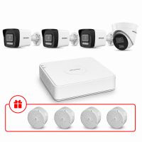 Комплект IP відеоспостереження Hikvision Smart Hybrid Light 2МП KIT-DS0216 з мікрофоном