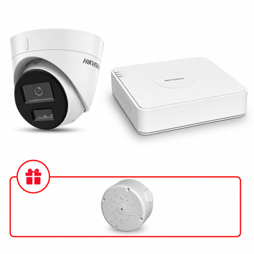 Комплект IP відеоспостереження Hikvision Smart Hybrid Light 2МП KIT-DS0217 з мікрофоном