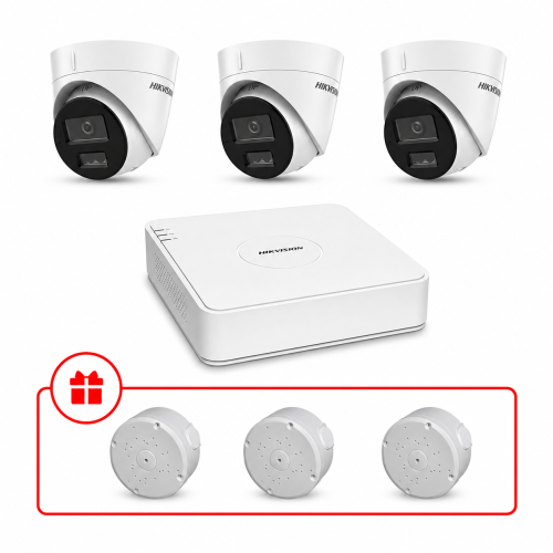 Комплект IP відеоспостереження Hikvision Smart Hybrid Light 2МП KIT-DS0219 з мікрофоном