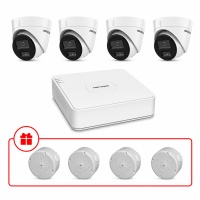 Комплект IP відеоспостереження Hikvision Smart Hybrid Light 2МП KIT-DS0220 з мікрофоном