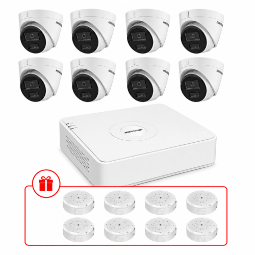Комплект IP відеоспостереження Hikvision Smart Hybrid Light 2МП KIT-DS0230 з мікрофоном