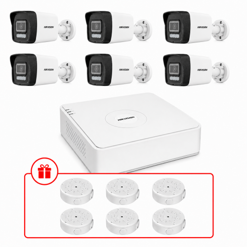 Комплект IP відеоспостереження Hikvision Smart Hybrid Light 2МП KIT-DS0231 з мікрофоном