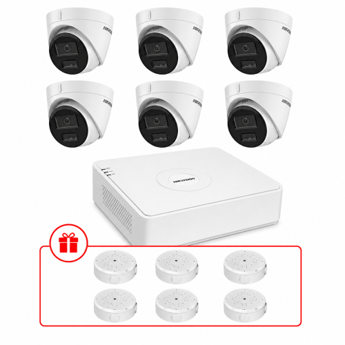 Комплект IP відеоспостереження Hikvision Smart Hybrid Light 2МП KIT-DS0232 з мікрофоном