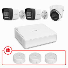 Комплект IP відеоспостереження Hikvision Smart Hybrid Light 4МП KIT-DS0250 з мікрофоном
