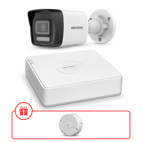 Комплект IP відеоспостереження Hikvision Smart Hybrid Light 4МП KIT-DS0257 з мікрофоном