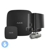 Комплект антипотоп Ajax: централь Hub2 (2G) + датчик затоплення LeaksProtect + кран перекриття води WaterStop 1/2" (DN15), чорний
