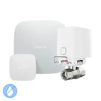 Комплект антипотоп Ajax: централь Hub2 (2G) + датчик затоплення LeaksProtect + кран перекриття води WaterStop 1/2" (DN15), білий