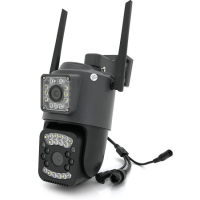 2+2Мп Wi-Fi відеокамера з двома об'єктивами вулична SD/карта YOSO YO-IPC40D4MP50 PTZ 2.8mm V380