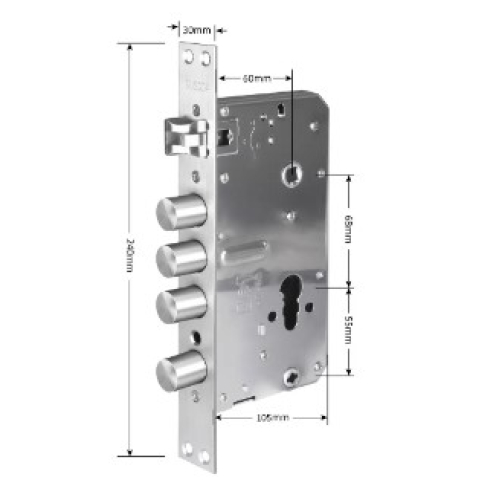 Умный дверной биометрический замок SEVEN LOCK SL-7768BF silver