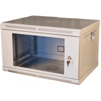 Шафа телекомунікаційна 19", настінна 6U (370х600х350) двері акріл, сіра
