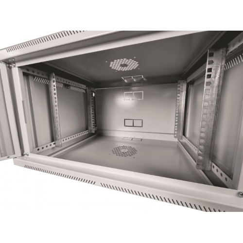 Шафа телекомунікаційна 19", настінна 6U (370х600х350) двері акріл, сіра