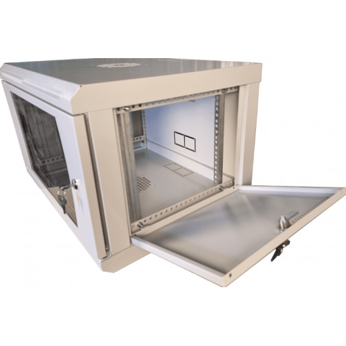 Шафа телекомунікаційна 19", настінна 6U (370х600х350) двері акріл, сіра
