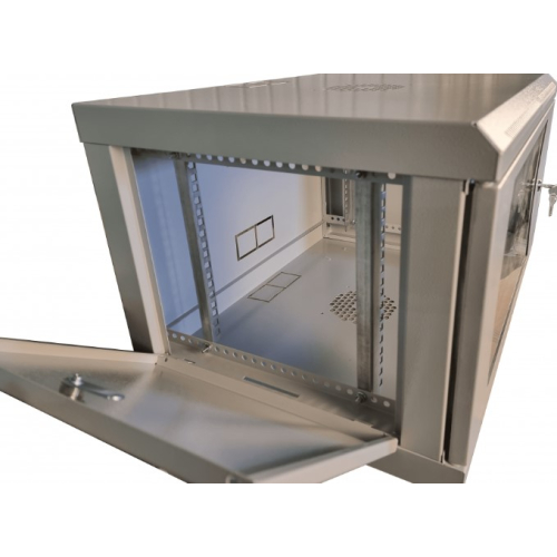 Шафа телекомунікаційна 19", настінна 6U (370х600х350) двері акріл, сіра