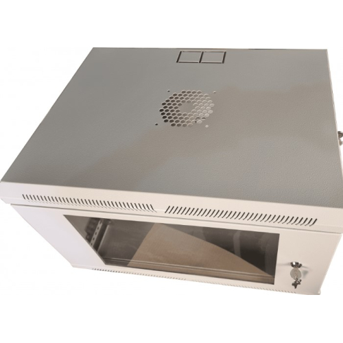 Шафа телекомунікаційна 19", настінна 6U (370х600х350) двері акріл, сіра