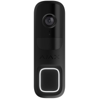 Видеозвонок с WiFi 4Mp Ajax DoorBell Black со встроенным искусственным интелектом и ИЧ-датчиком движения