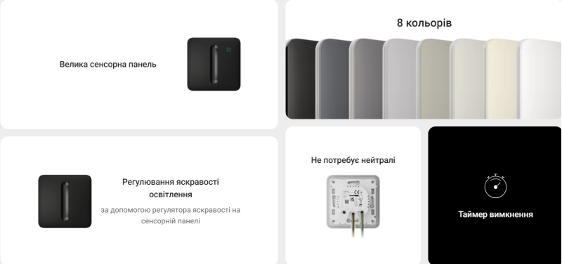 Бездротовий розумний сенсорний димерний вимикач світла  Ajax LightSwitch (Dimmer) Jeweller (black) - 1