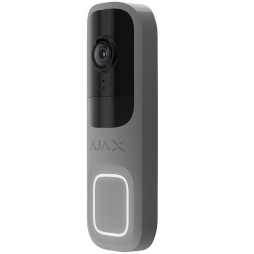 Видеозвонок с WiFi 4Mp Ajax DoorBell Gray со встроенным искусственным интелектом и ИЧ-датчиком движения