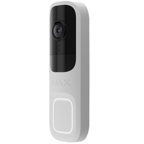 Видеозвонок с WiFi 4Mp Ajax DoorBell White со встроенным искусственным интелектом и ИЧ-датчиком движения