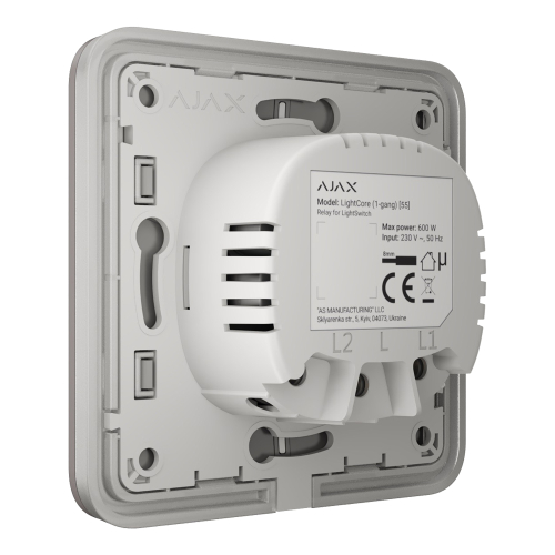 Выключатель Ajax LightSwitch 1-gang Grey одноклавишный