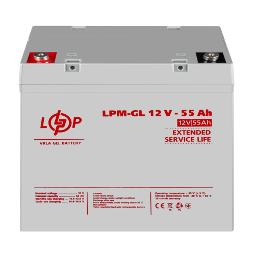 Акція.Акумулятор гелевий LPM-GL 12V - 55 Ah