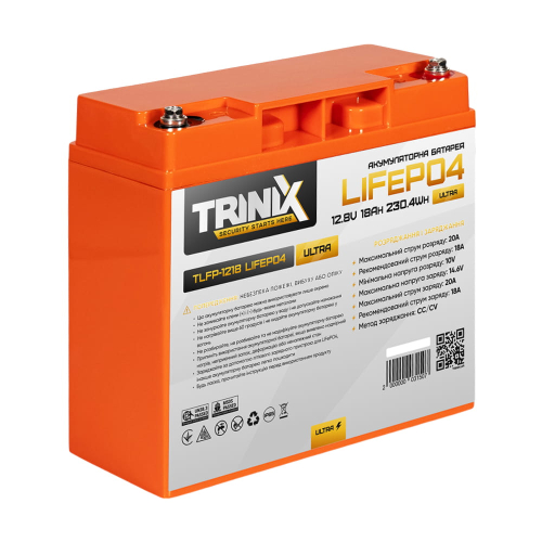 Аккумуляторная батарея литий-железо-фосфатная 12.8В 18Ач Trinix TLFP-1218 Ultra LiFePO4 (Orange)