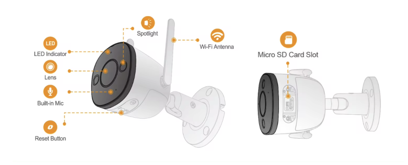 3MP H.265 Bullet Wi-Fi камера  з мікрофоном Bullet 3C 3MP (IPC-S3EP-3M0WE) - 6