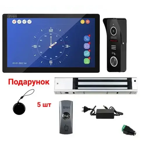 Комплект Wi-Fi домофону 10 дюймів з магнітним замком 280 кг SEVEN KD-7824d