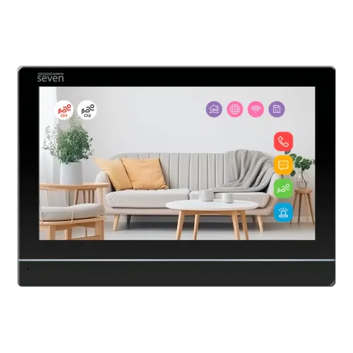Комплект Wi-Fi домофону 7 дюймів з панеллю виклику SEVEN DP-7576/07Kit black