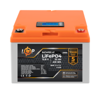 Аккумулятор LP LiFePO4 12,8V - 32 Ah (410Wh) (BMS 30А/15A) пластик LCD для ИБП