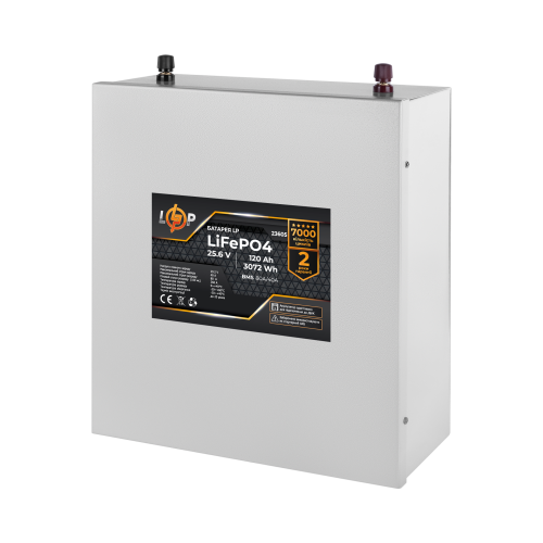 Акумулятор LP LiFePO4 25,6V - 120 Ah (3072Wh) (BMS 80A/40А) метал для ДБЖ