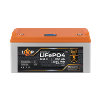 Акумулятор LP LiFePO4 12,8V - 200 Ah (2560Wh) (BMS 150A/75А) пластик LCD для ДБЖ