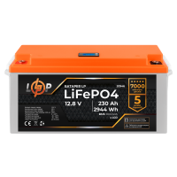 Акумулятор LP LiFePO4 для ДБЖ LCD 12V (12,8V) - 230 Ah (2944Wh) (BMS 80A/40A) пластик